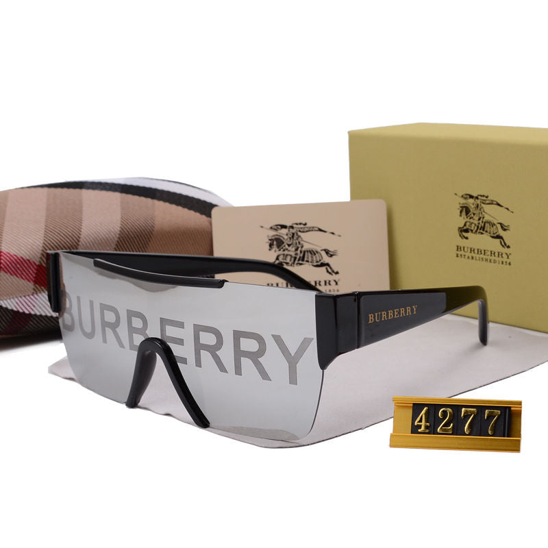 Burberry Logo Oversized Shield Polarized Sunglasses