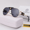 Versace Medusa Double Bridge Aviator Polarized Sunglasses