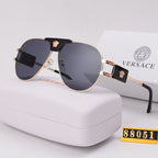 Versace Medusa Double Bridge Aviator Polarized Sunglasses