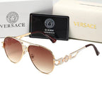 Versace Medusa Double Bridge Aviator Polarized Sunglasses