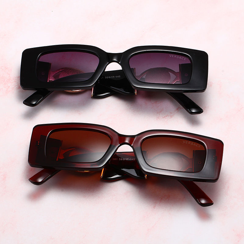 Versace Medusa Thick-Frame Rectangular Polarized Sunglasses