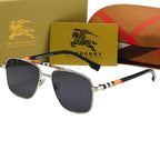 Burberry Check Double Bridge Square Polarized Sunglasses
