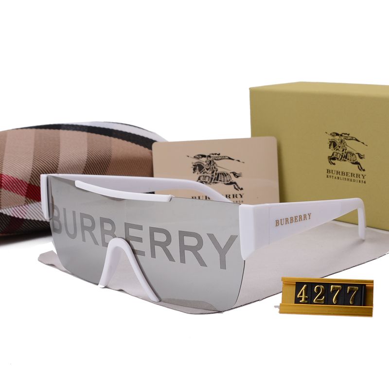 Burberry Logo Oversized Shield Polarized Sunglasses
