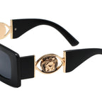 Versace Medusa Thick-Frame Rectangular Polarized Sunglasses