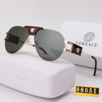 Versace Medusa Double Bridge Aviator Polarized Sunglasses