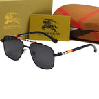 Burberry Check Double Bridge Square Polarized Sunglasses