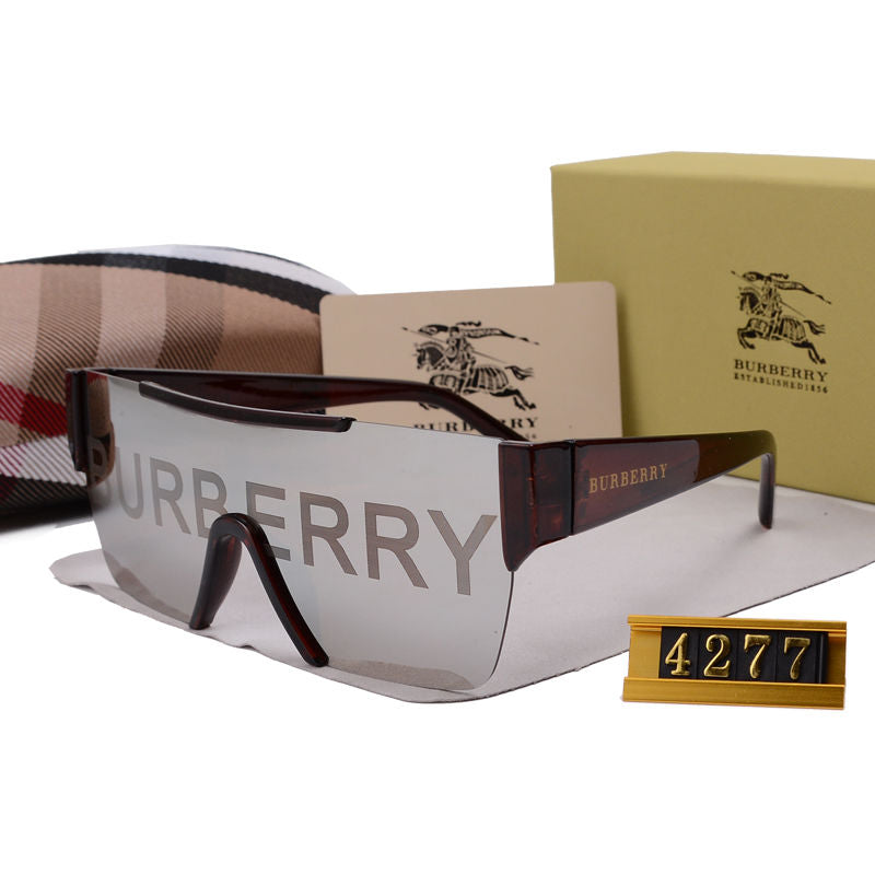 Burberry Logo Oversized Shield Polarized Sunglasses