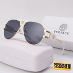 Versace Medusa Double Bridge Aviator Polarized Sunglasses