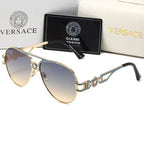 Versace Medusa Double Bridge Aviator Polarized Sunglasses