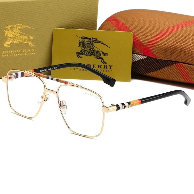 Burberry Check Double Bridge Square Polarized Sunglasses