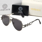 Versace Medusa Double Bridge Aviator Polarized Sunglasses