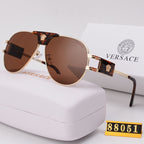 Versace Medusa Double Bridge Aviator Polarized Sunglasses