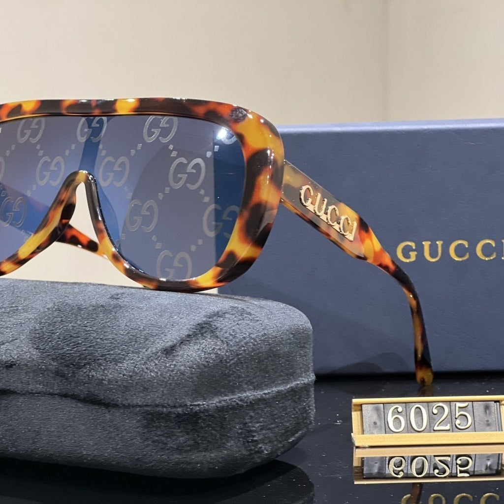 Gucci GG Oversized One-Piece Shield Polarized Sunglasses