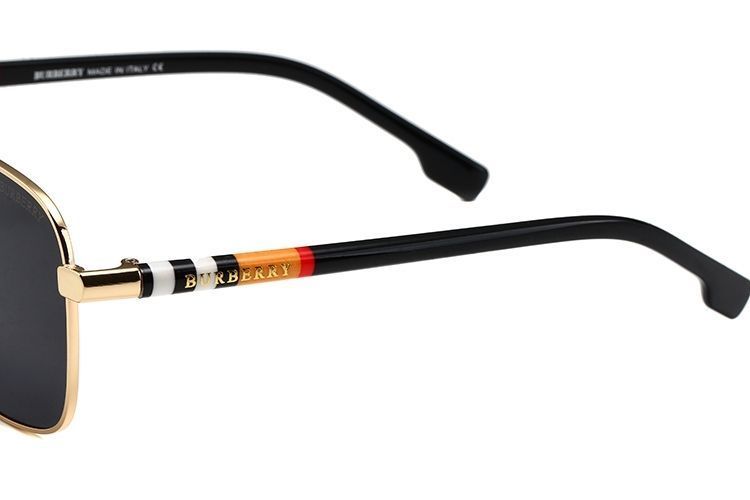 Burberry Check Double Bridge Square Polarized Sunglasses