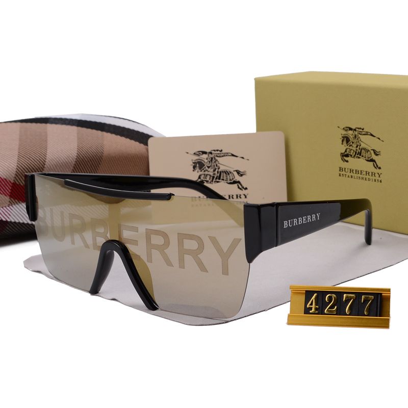 Burberry Logo Oversized Shield Polarized Sunglasses
