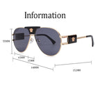 Versace Medusa Double Bridge Aviator Polarized Sunglasses
