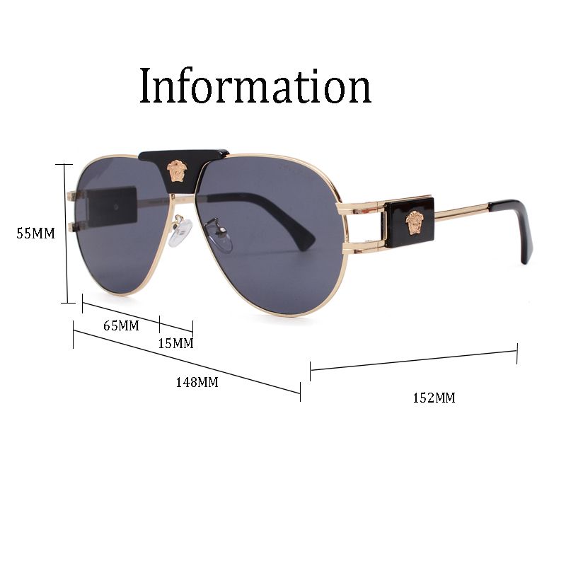 Versace Medusa Double Bridge Aviator Polarized Sunglasses