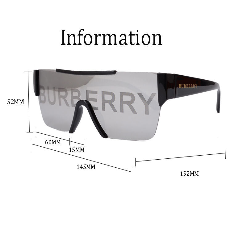 Burberry Logo Oversized Shield Polarized Sunglasses