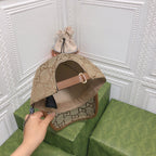 Gucci Leather Trim Baseball Cap