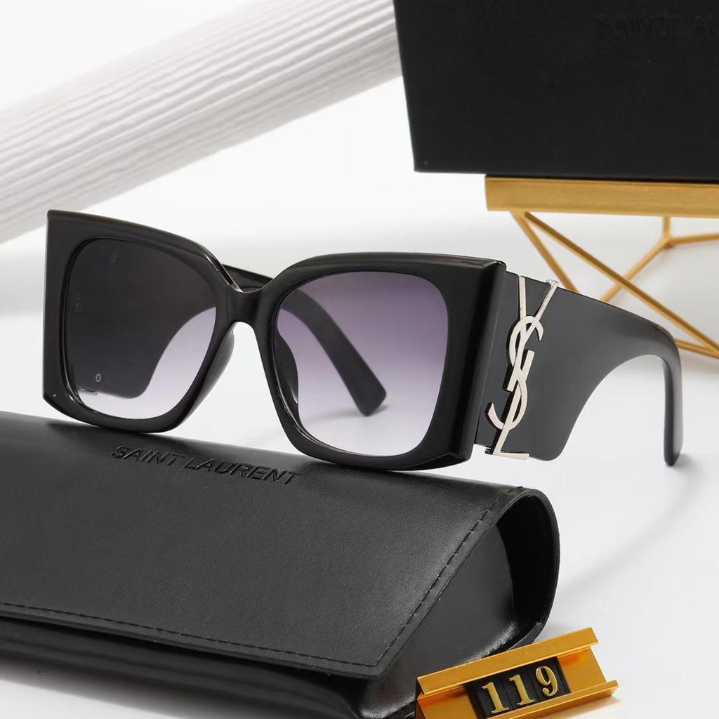 Saint Laurent Square Logo-Temple Polarized Sunglasses | UV400