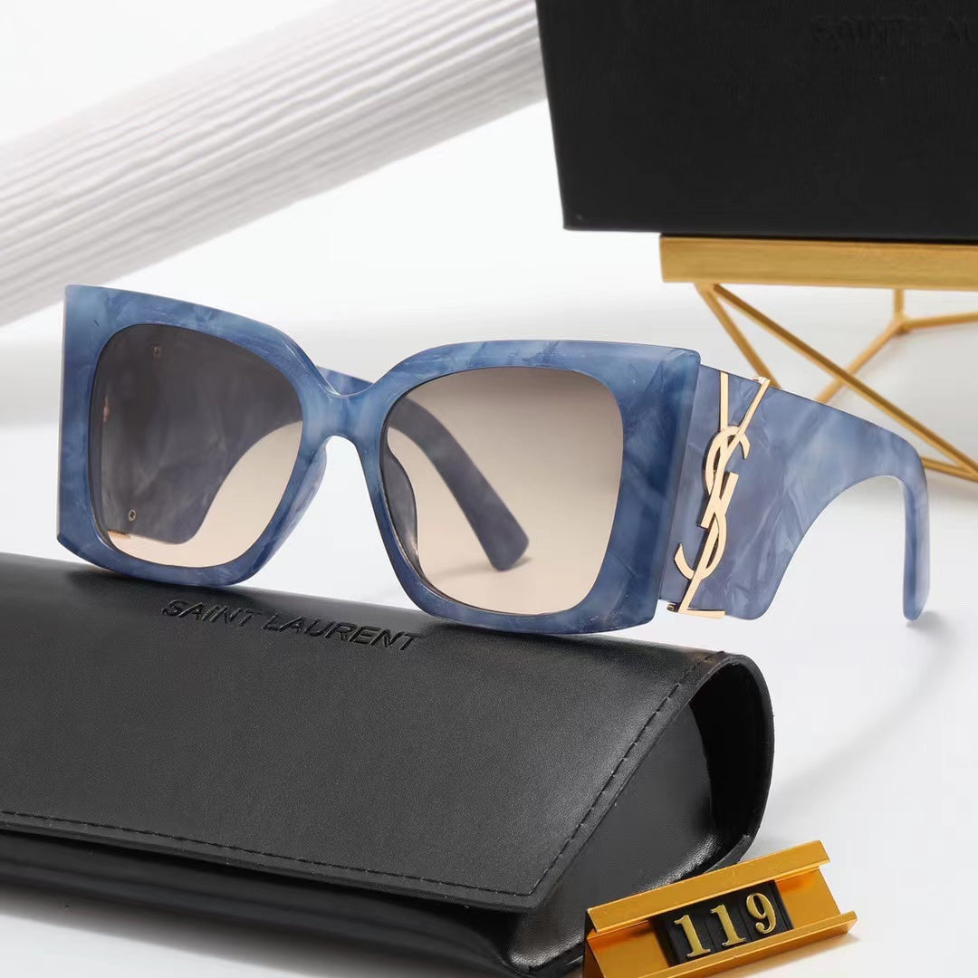 Saint Laurent Square Logo-Temple Polarized Sunglasses | UV400