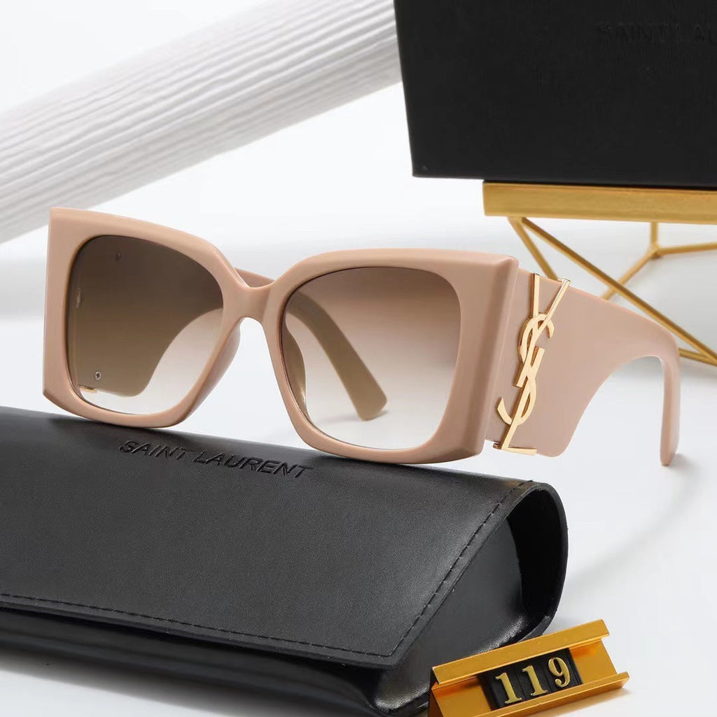 Saint Laurent Square Logo-Temple Polarized Sunglasses | UV400