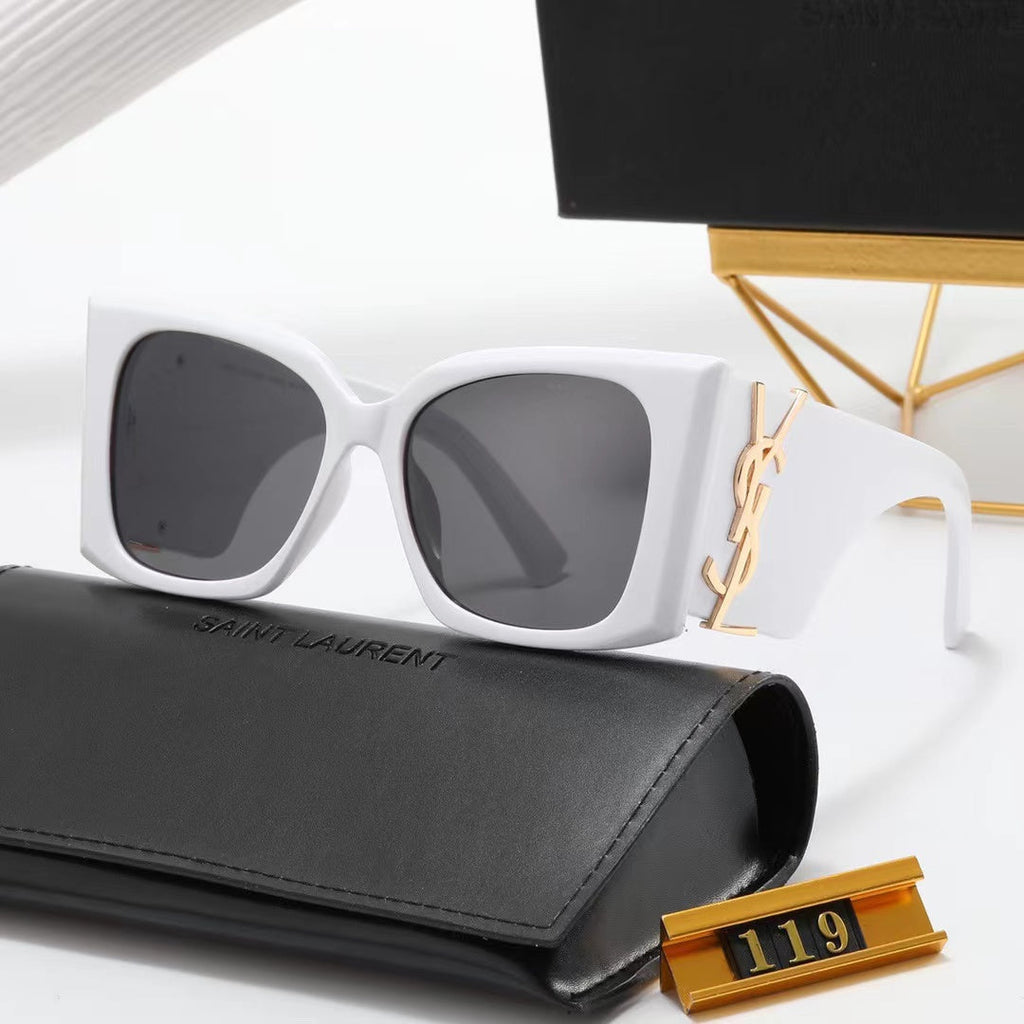 Saint Laurent Square Logo-Temple Polarized Sunglasses | UV400