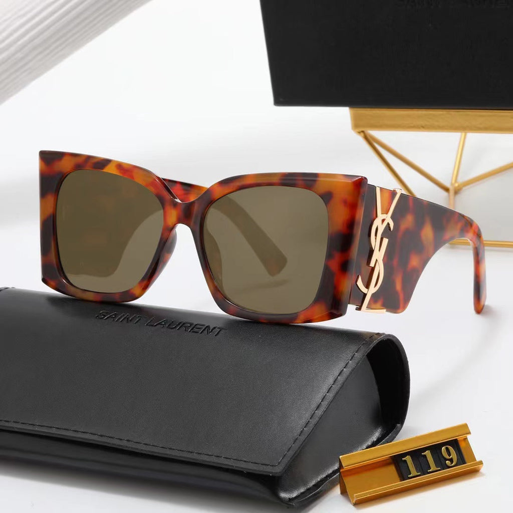 Saint Laurent Square Logo-Temple Polarized Sunglasses | UV400