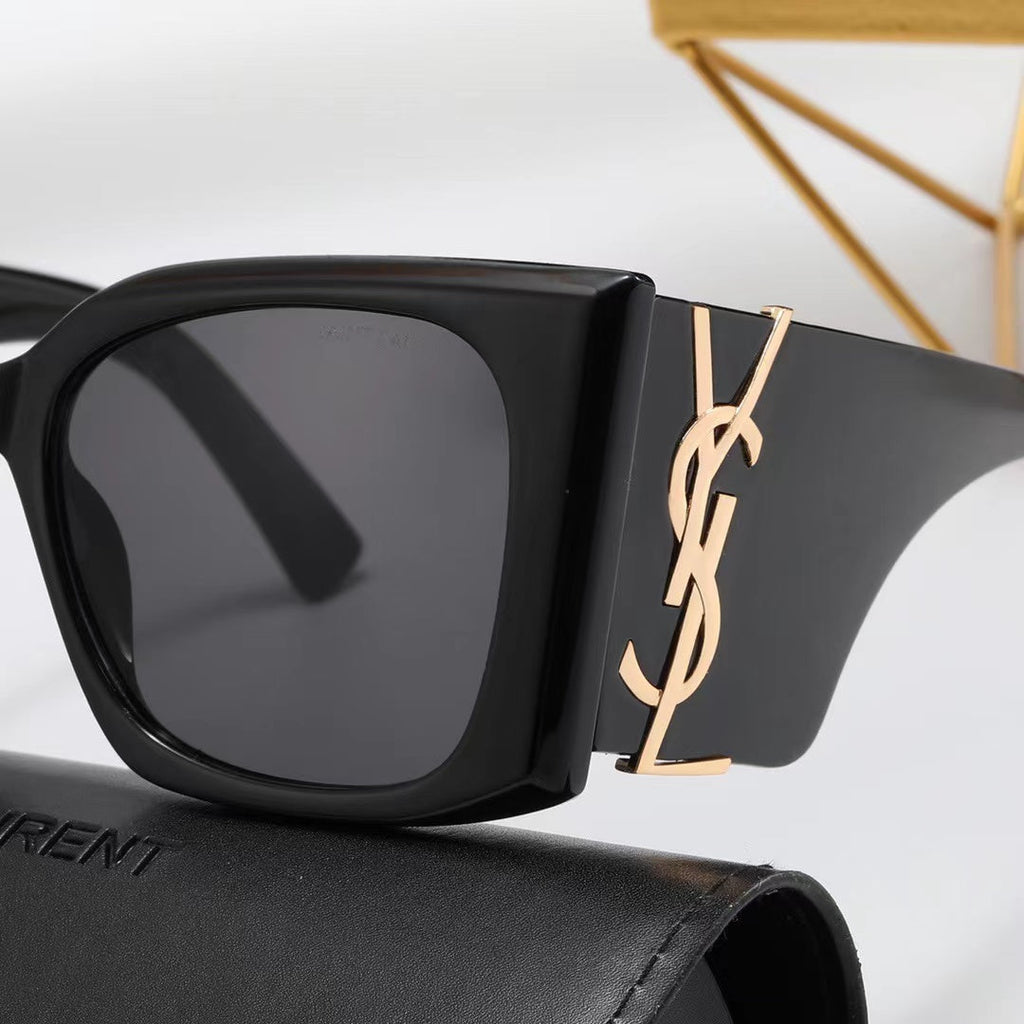 Saint Laurent Square Logo-Temple Polarized Sunglasses | UV400