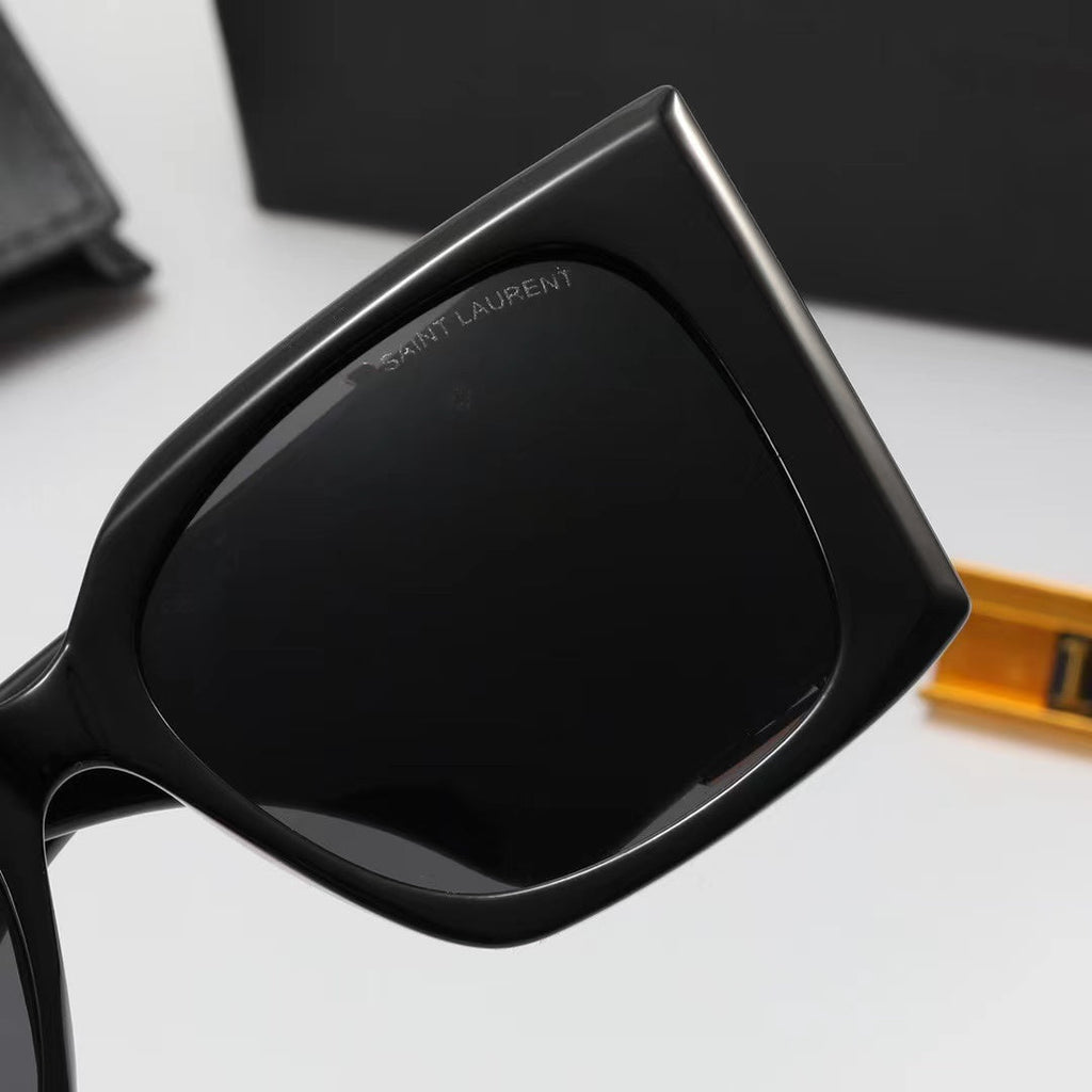 Saint Laurent Square Logo-Temple Polarized Sunglasses | UV400