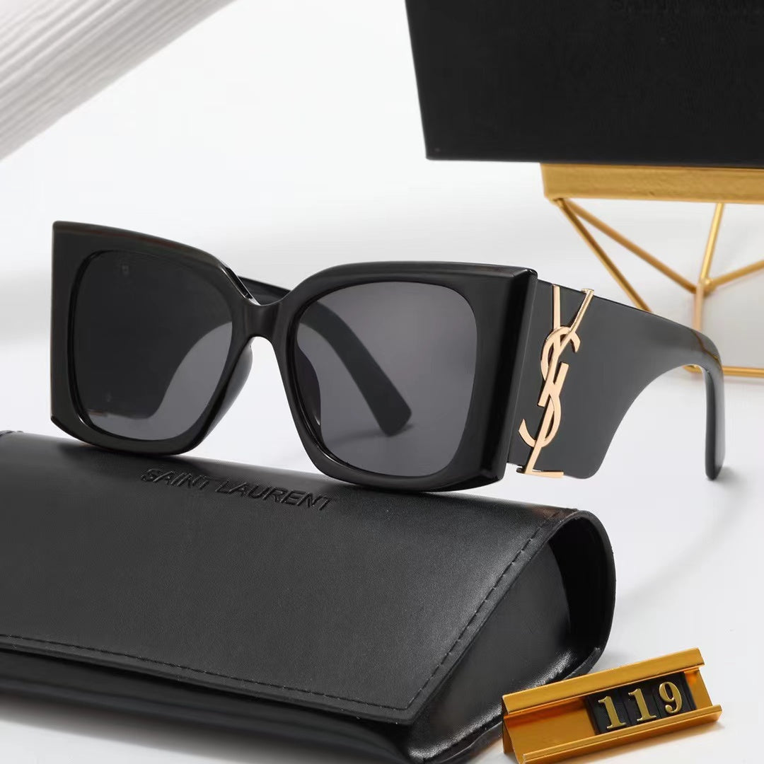 Saint Laurent Square Logo-Temple Polarized Sunglasses | UV400