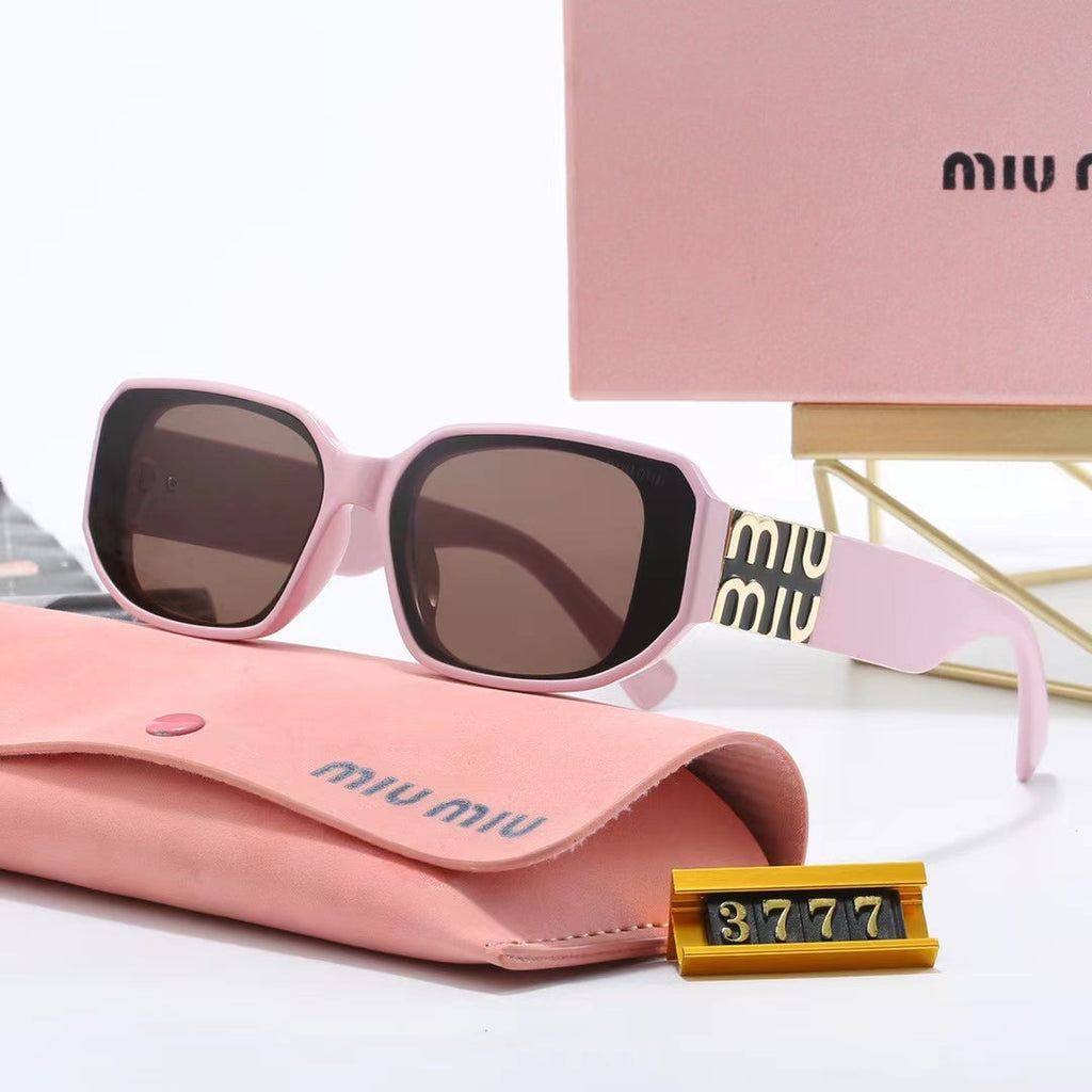 MIU MIU Square Logo-Temple Polarized Sunglasses | Luxury UV400