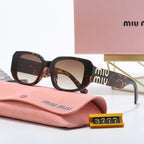 MIU MIU Square Logo-Temple Polarized Sunglasses | Luxury UV400