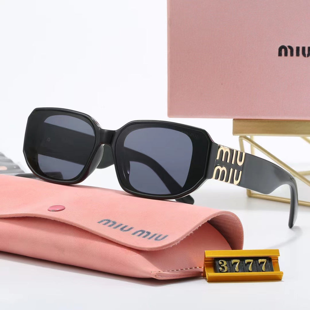MIU MIU Square Logo-Temple Polarized Sunglasses | Luxury UV400
