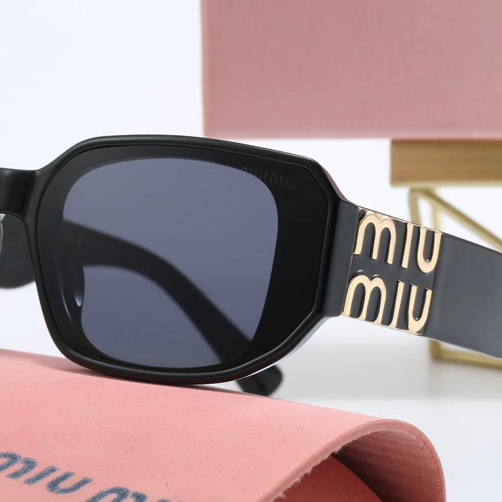 MIU MIU Square Logo-Temple Polarized Sunglasses | Luxury UV400