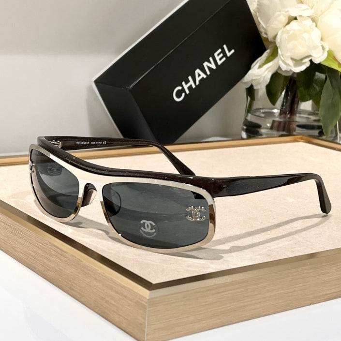 Chanel Sunglasses CC Narrow Rimless Shield UV400 Polarized