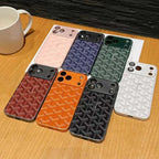 Goyard iPhone 18 Pro Max Case – Monogram Goyard Vintage Designer Cover Bordeaux Red