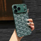 Goyard iPhone 18 Pro Case – Monogram Goyard Vintage Designer Cover Bordeaux Red