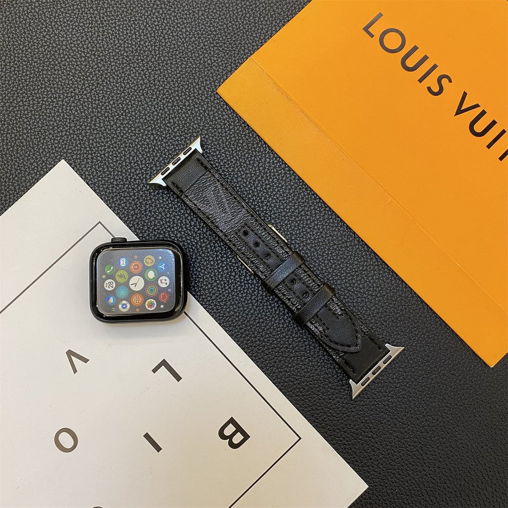 Luxury Louis Vuitton Apple Watch Band – Stitched Monogram Leather Strap