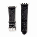 Chanel Glossy Leather Apple Watch Band – Luxury Metal Logo Strap