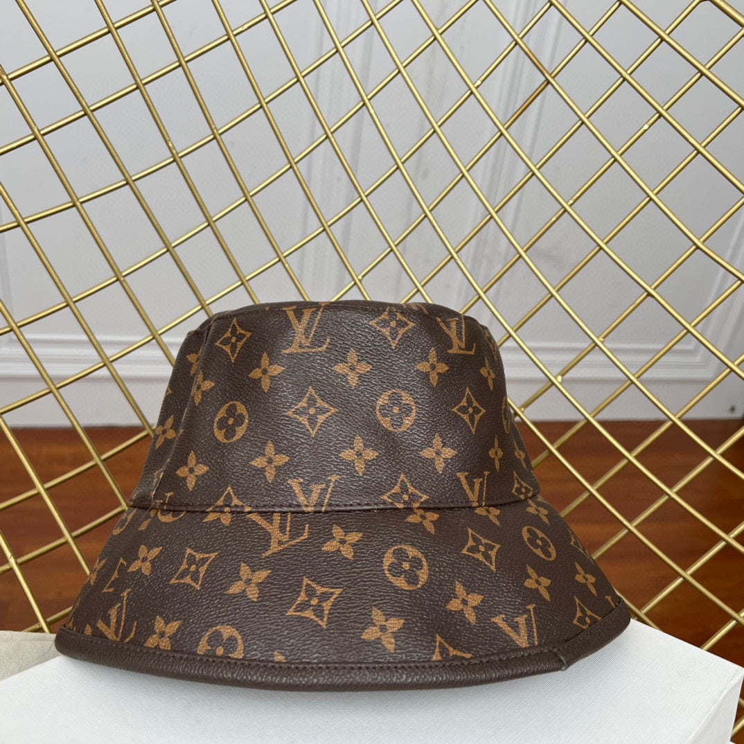 Luxury Louis Vuitton Monogram Bucket Hat & Cap Set