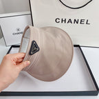 Luxury Prada Sun Visor Triangle Logo Open Top