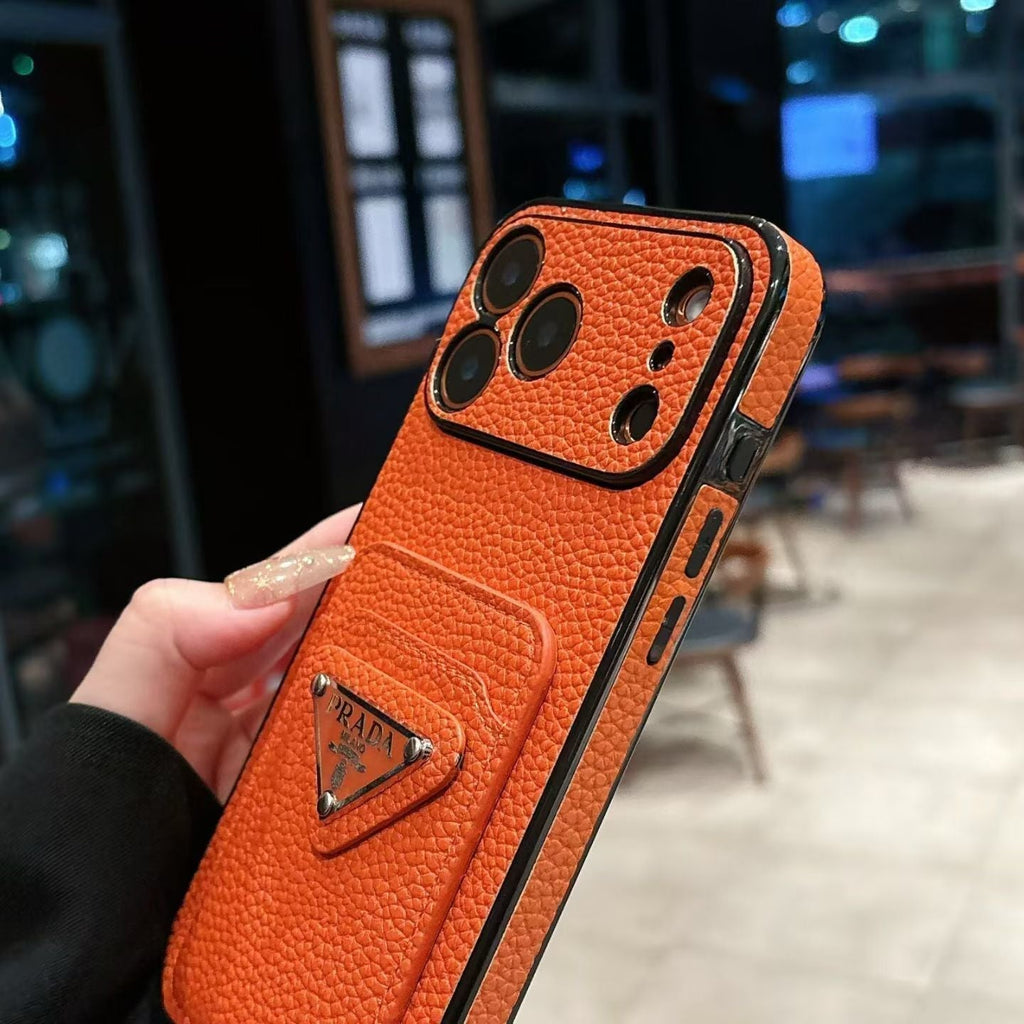 Prada iPhone 18 Pro Max MagSafe Card Holder Case – Designer Wallet Cover