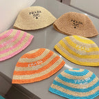 Luxury Prada Raffia Straw Sun Hat for Women