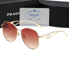 Prada Triangle Logo Aviator Polarized Sunglasses