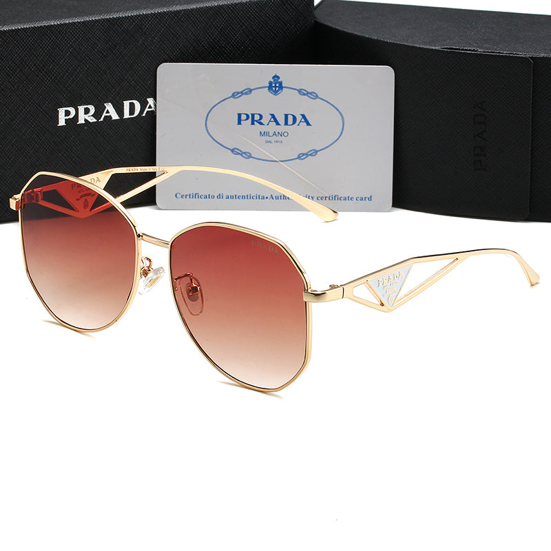 Prada Triangle Logo Aviator Polarized Sunglasses