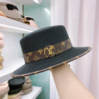 Louis Vuitton Monogram Flat-Brim Straw Hat