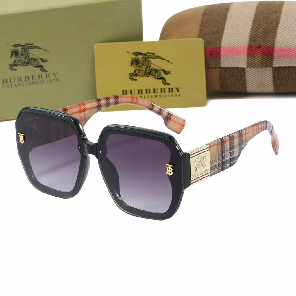 Burberry Vintage Check Square Polarized Sunglasses | Luxury Designer UV400 Eyewear