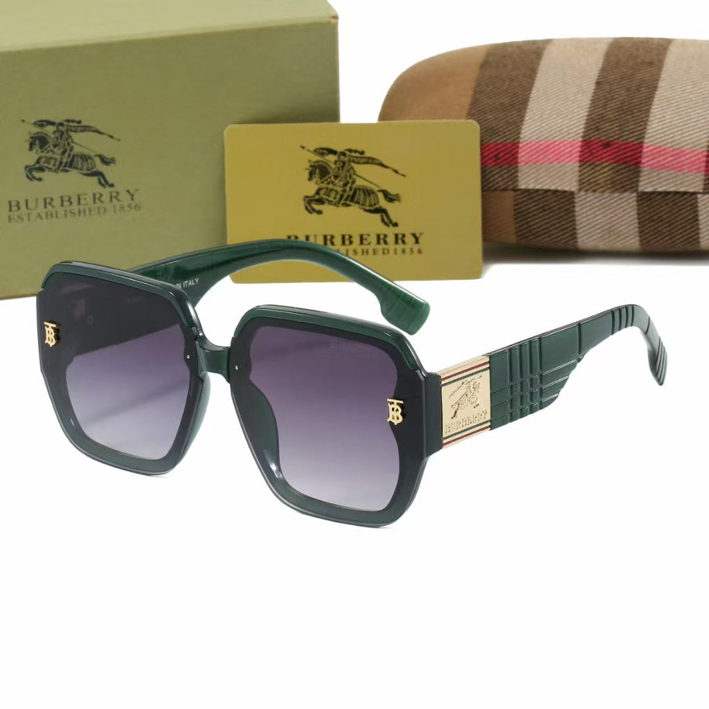 Burberry Vintage Check Square Polarized Sunglasses | Luxury Designer UV400 Eyewear