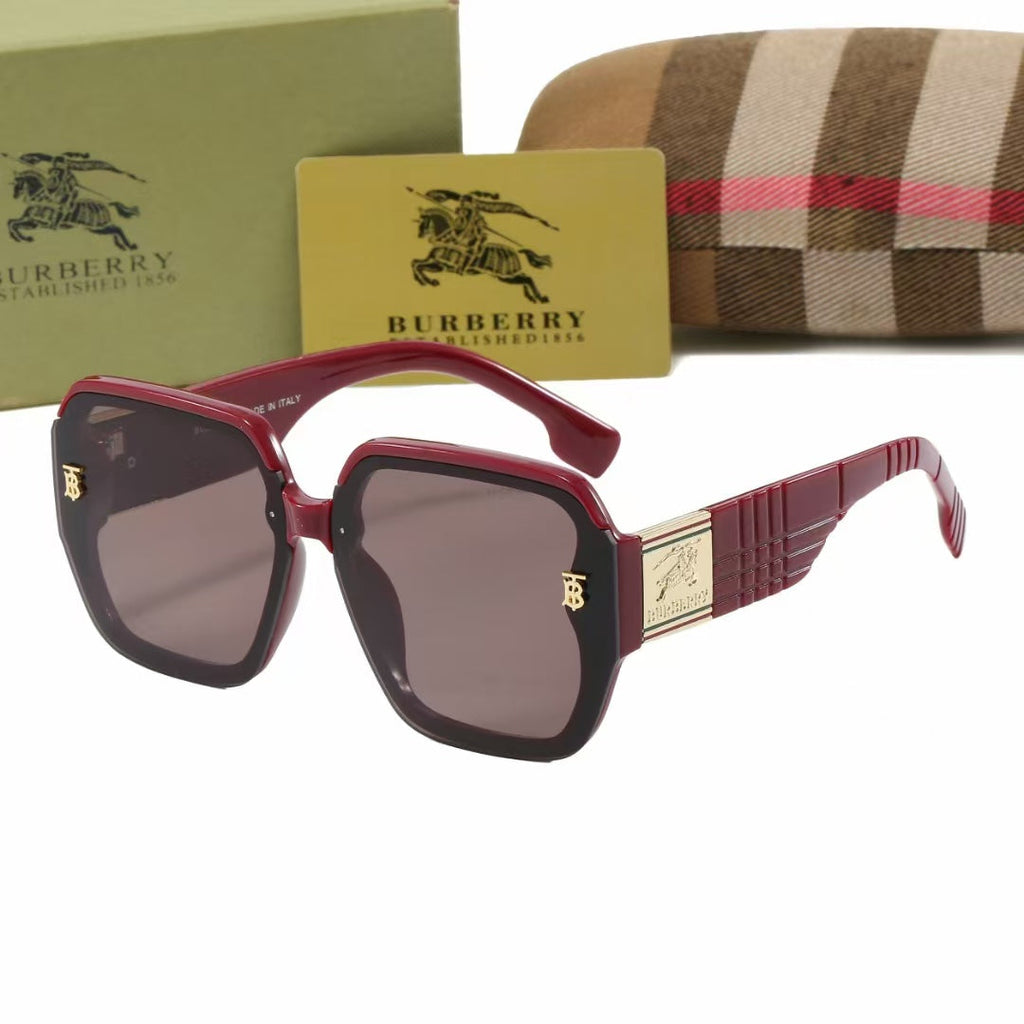 Burberry Vintage Check Square Polarized Sunglasses | Luxury Designer UV400 Eyewear